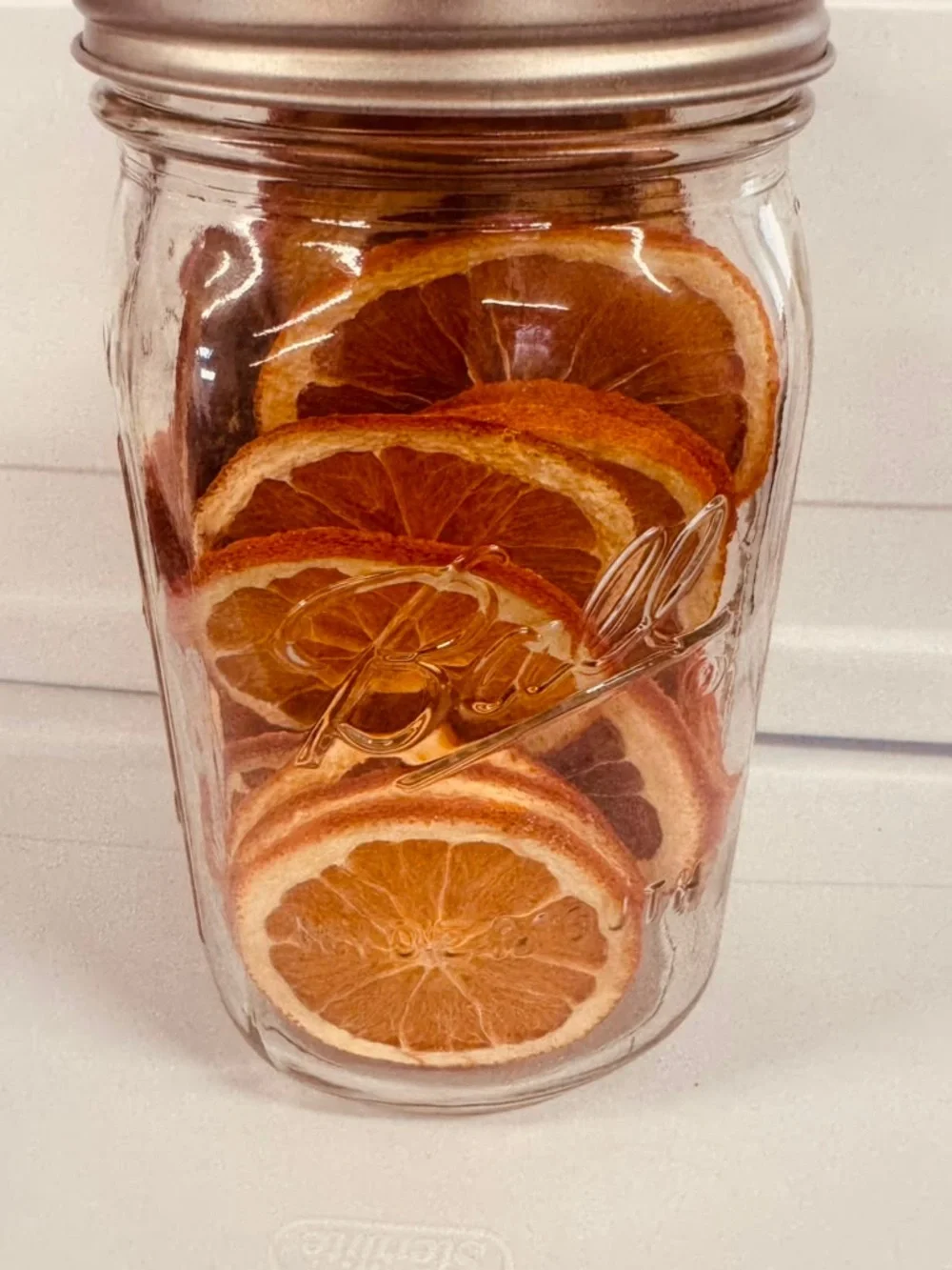 Ball Mason Jar with Dried Orange Slices